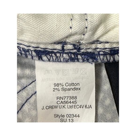 J. Crew Toothpick Straight Leg Pants Blue White Checkered Print Mid Rise 25 - Picture 8 of 13